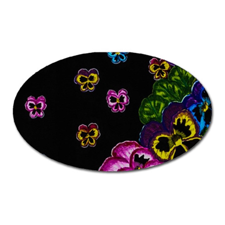 Floral Rhapsody Pt 1 Oval Magnet