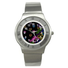 Floral Rhapsody Pt 1 Stainless Steel Watch by dawnsiegler