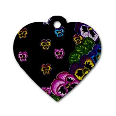 Floral Rhapsody Pt 1 Dog Tag Heart (two Sides) by dawnsiegler