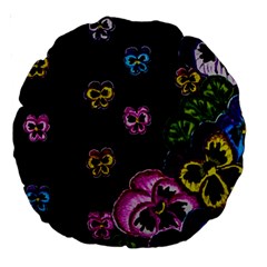 Floral Rhapsody Pt 1 Large 18  Premium Round Cushions by dawnsiegler