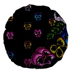 Floral Rhapsody Pt 1 Large 18  Premium Round Cushions Back