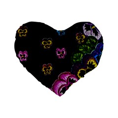 Floral Rhapsody Pt 1 Standard 16  Premium Heart Shape Cushions by dawnsiegler