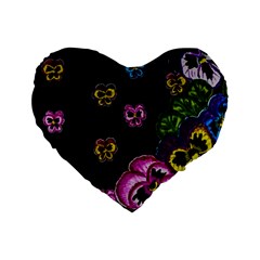 Floral Rhapsody Pt 1 Standard 16  Premium Flano Heart Shape Cushions by dawnsiegler