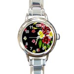 Floral Rhapsody Pt 2 Round Italian Charm Watch Front