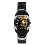 Floral Rhapsody Pt 2 Stainless Steel Barrel Watch Front