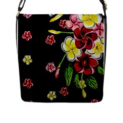 Floral Rhapsody Pt 2 Flap Messenger Bag (l)  by dawnsiegler