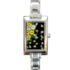 Floral Rhapsody Pt 3 Rectangle Italian Charm Watch by dawnsiegler