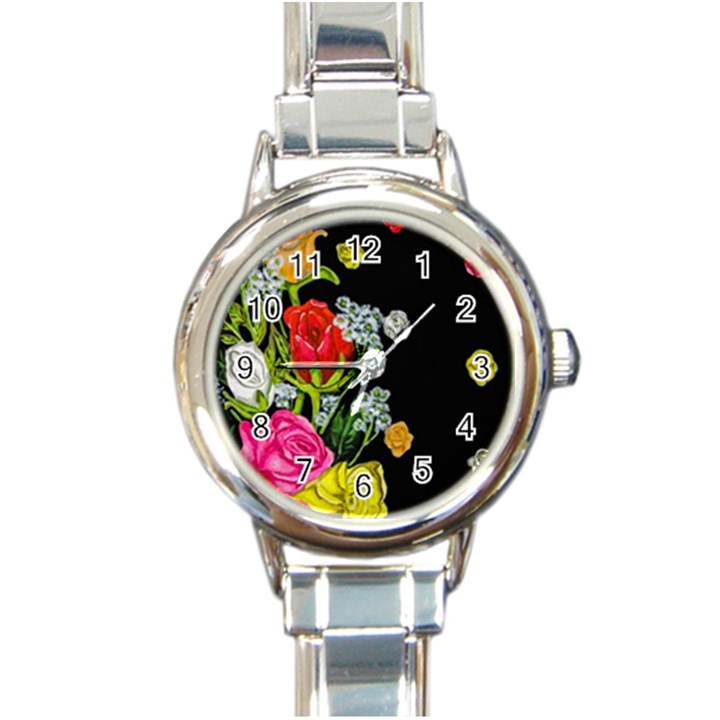 Floral Rhapsody Pt 4 Round Italian Charm Watch