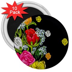 Floral Rhapsody Pt 4 3  Magnets (10 Pack)  by dawnsiegler