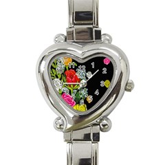 Floral Rhapsody Pt 4 Heart Italian Charm Watch by dawnsiegler