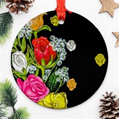 Floral Rhapsody Pt 4 Round Ornament (two Sides) by dawnsiegler