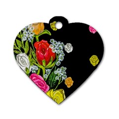 Floral Rhapsody Pt 4 Dog Tag Heart (two Sides) by dawnsiegler