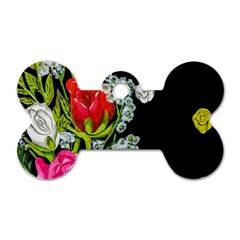 Floral Rhapsody Pt 4 Dog Tag Bone (two Sides) by dawnsiegler