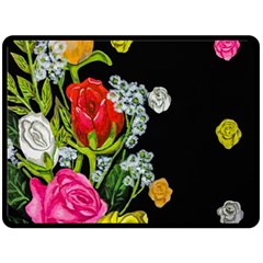 Floral Rhapsody Pt 4 Fleece Blanket (large)  by dawnsiegler