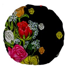 Floral Rhapsody Pt 4 Large 18  Premium Round Cushions by dawnsiegler