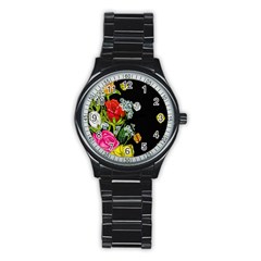 Floral Rhapsody Pt 4 Stainless Steel Round Watch by dawnsiegler