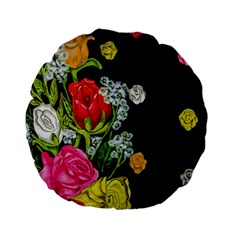 Floral Rhapsody Pt 4 Standard 15  Premium Flano Round Cushions by dawnsiegler