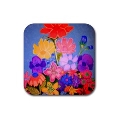 Spring Pastels Rubber Coaster (square)  by dawnsiegler