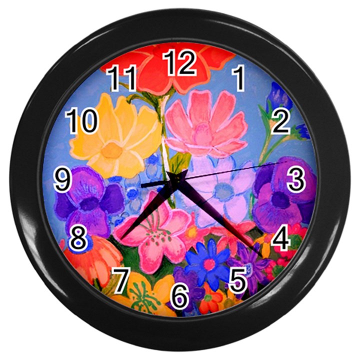 Spring Pastels Wall Clocks (Black)