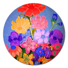 Spring Pastels Magnet 5  (round) by dawnsiegler