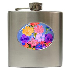 Spring Pastels Hip Flask (6 Oz) by dawnsiegler