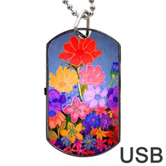 Spring Pastels Dog Tag Usb Flash (one Side) by dawnsiegler