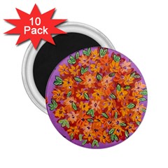 Floral Sphere 2 25  Magnets (10 Pack)  by dawnsiegler