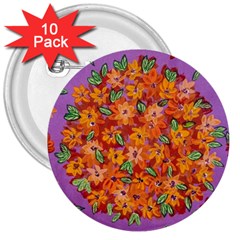 Floral Sphere 3  Buttons (10 Pack)  by dawnsiegler