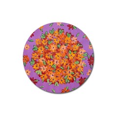 Floral Sphere Magnet 3  (round) by dawnsiegler