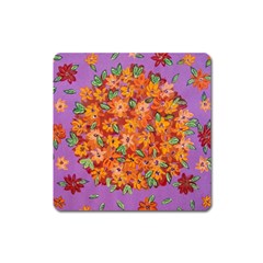 Floral Sphere Square Magnet by dawnsiegler