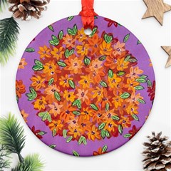 Floral Sphere Round Ornament (two Sides)