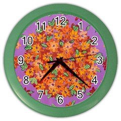 Floral Sphere Color Wall Clocks by dawnsiegler