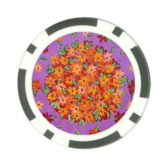 Floral Sphere Poker Chip Card Guard by dawnsiegler