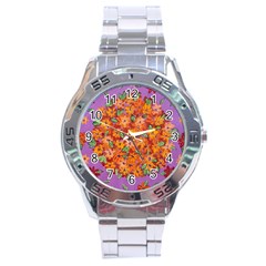 Floral Sphere Stainless Steel Analogue Watch by dawnsiegler