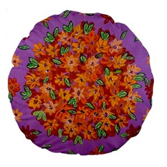 Floral Sphere Large 18  Premium Round Cushions by dawnsiegler