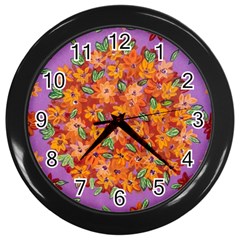 Floral Sphere Wall Clocks (black)