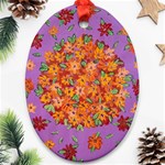 Floral Sphere Oval Ornament (Two Sides) Front