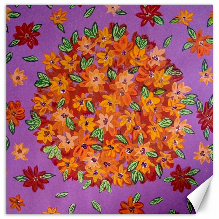 Floral Sphere Canvas 16  x 16  