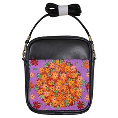 Floral Sphere Girls Sling Bags by dawnsiegler