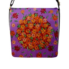 Floral Sphere Flap Messenger Bag (l)  by dawnsiegler