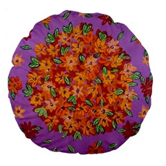 Floral Sphere Large 18  Premium Flano Round Cushions by dawnsiegler