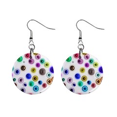 Colorful concentric circles              1  Button Earrings