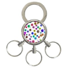 Colorful concentric circles              3-Ring Key Chain