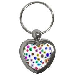 Colorful concentric circles              Key Chain (Heart)