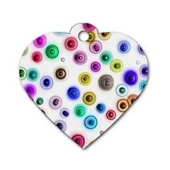 Colorful concentric circles              Dog Tag Heart (One Side)