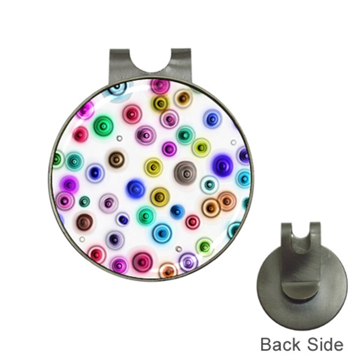 Colorful concentric circles              Golf Ball Marker Hat Clip