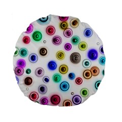 Colorful concentric circles        Standard 15  Premium Flano Round Cushion