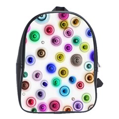 Colorful concentric circles              School Bag (Large)