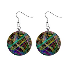 Colorful Laser Lights             1  Button Earrings by LalyLauraFLM