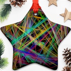 Colorful Laser Lights             Ornament (star) by LalyLauraFLM